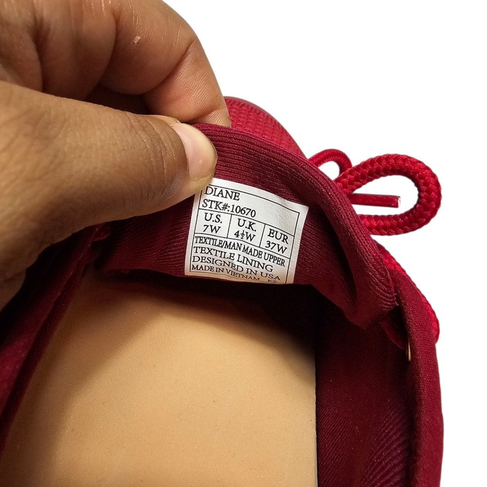 Dr. Comfort Diane Women's Athletic Sneakers - 7 Wide (Red) Lightweight - Picture 5 of 6